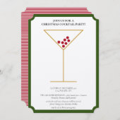 Moderne, minimale feestelijke kerstcocktail kaart (Voorkant / Achterkant)