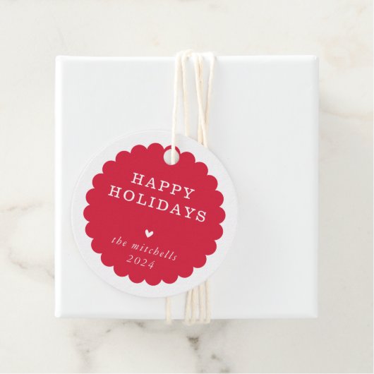 MODERNE minimale feestelijke plek geschulpte rood Bedankjes Labels (In situ)