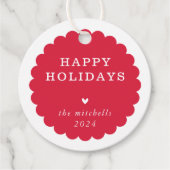 MODERNE minimale feestelijke plek geschulpte rood Bedankjes Labels (Voorkant)