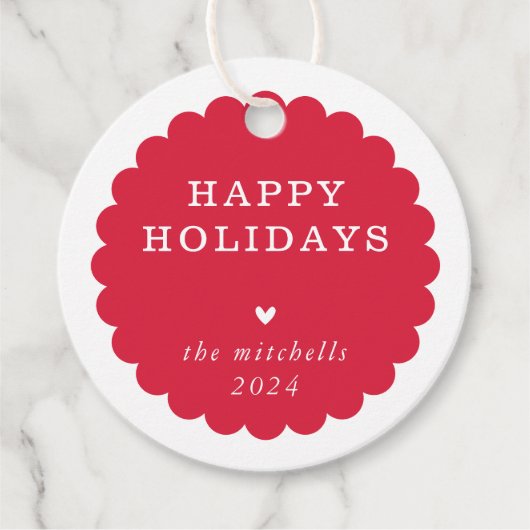 MODERNE minimale feestelijke plek geschulpte rood Bedankjes Labels (Voorkant)