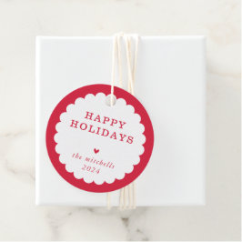 MODERNE minimale feestelijke plek geschulpte rood Bedankjes Labels