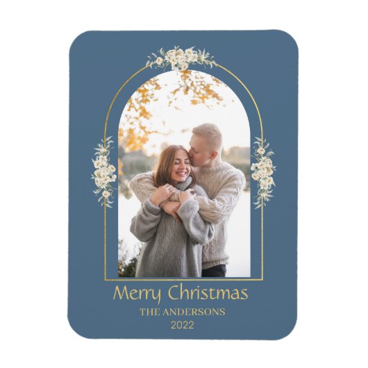 Moderne, minimale Floral Arch Foto grijs Magneet (Verticaal)