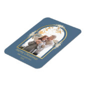 Moderne, minimale Floral Arch Foto grijs Magneet (Linkerzijde)