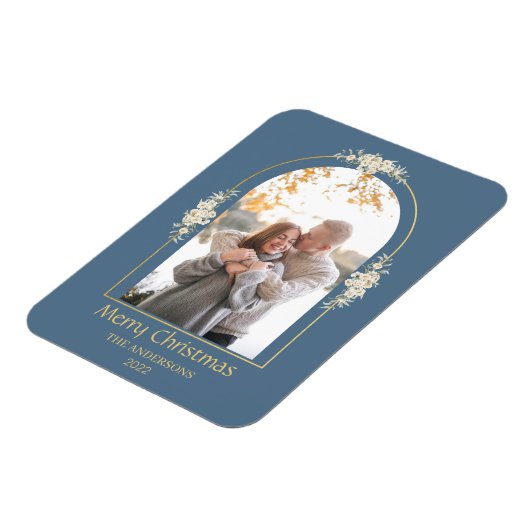 Moderne, minimale Floral Arch Foto grijs Magneet (Linkerzijde)