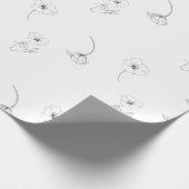 Moderne, minimale Floral Pattern Black & White Cadeaupapier (Hoek)