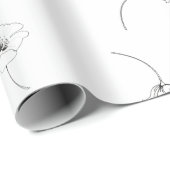 Moderne, minimale Floral Pattern Black & White Cadeaupapier (Rol Hoek)