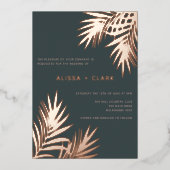 Moderne, minimale Folie van de legant-palmfrontnen Folie Uitnodiging (Voorkant)