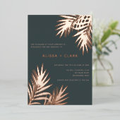 Moderne, minimale Folie van de legant-palmfrontnen Folie Uitnodiging (Staand Voorkant)