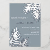 Moderne, minimale Folie van de legant-palmfrontnen Folie Uitnodiging (Voorkant)