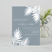 Moderne, minimale Folie van de legant-palmfrontnen Folie Uitnodiging (Staand Voorkant)