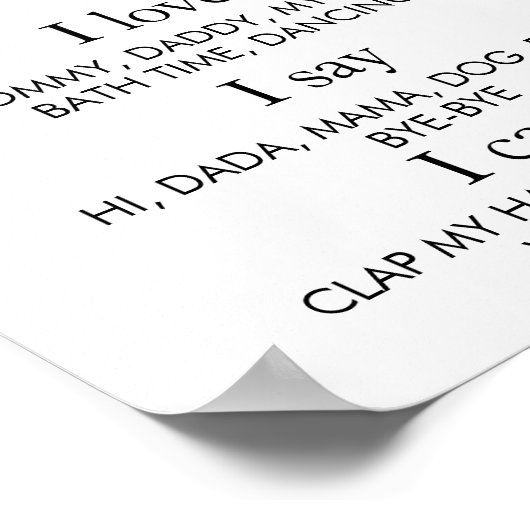 Moderne minimale foto 1e verjaardag mijlpaal teken poster (Hoek)