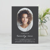 Moderne minimale foto 21e verjaardag kaart (Staand voorkant)