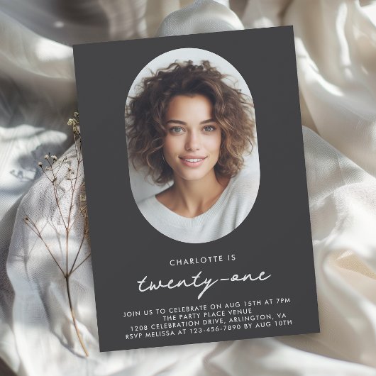 Moderne minimale foto 21e verjaardag kaart