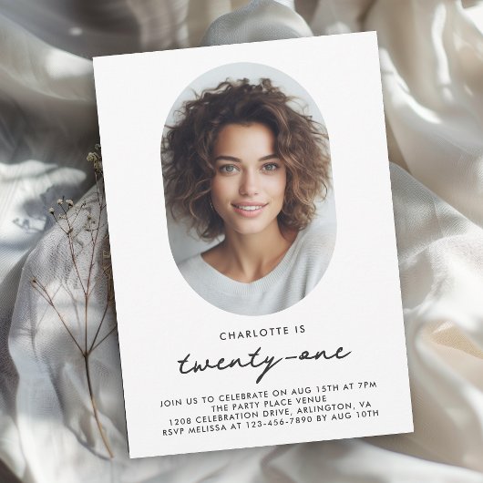Moderne minimale foto 21e verjaardag kaart