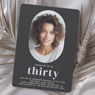 Moderne minimale foto 30e verjaardag kaart