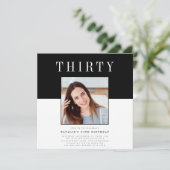Moderne minimale foto 30e verjaardag kaart (Staand voorkant)