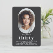 Moderne minimale foto 30e verjaardag kaart (Staand voorkant)