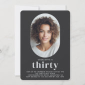 Moderne minimale foto 30e verjaardag kaart (Voorkant)