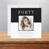 Moderne minimale foto 40e verjaardag kaart