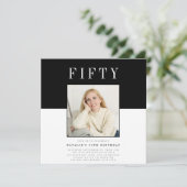 Moderne minimale foto 50e verjaardag kaart (Staand voorkant)