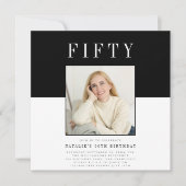 Moderne minimale foto 50e verjaardag kaart (Voorkant)