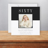 Moderne minimale foto 60e verjaardag kaart