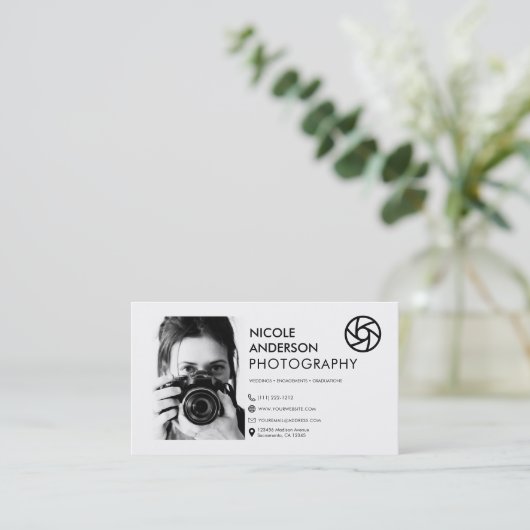 Moderne minimale foto aan de voorzijde van de Logo Visitekaartje (Staand voorkant)