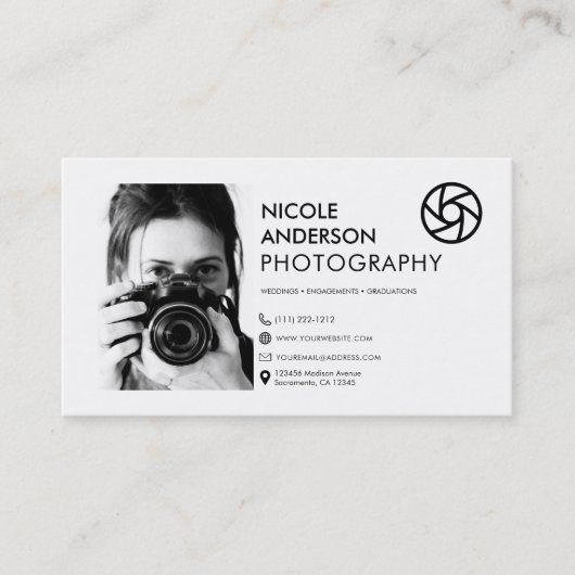 Moderne minimale foto aan de voorzijde van de Logo Visitekaartje (Voorkant)