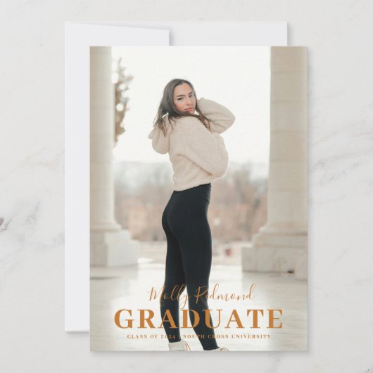 Moderne minimale foto Afstuderen aankondiging (Voorkant)