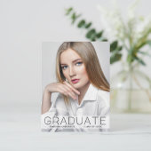 Moderne minimale foto Afstuderen aankondiging Briefkaart (Staand voorkant)