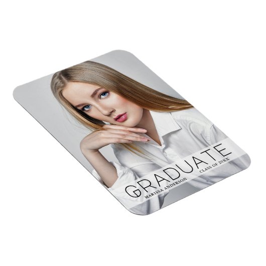 Moderne minimale foto Afstuderen aankondiging Magneet (Rechterzijde)