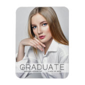 Moderne minimale foto Afstuderen aankondiging Magneet (Verticaal)