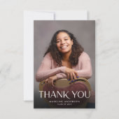 Moderne minimale foto-Afstuderen Hartelijk dank Bedankkaart (Voorkant)
