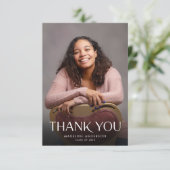 Moderne minimale foto-Afstuderen Hartelijk dank Bedankkaart (Staand voorkant)