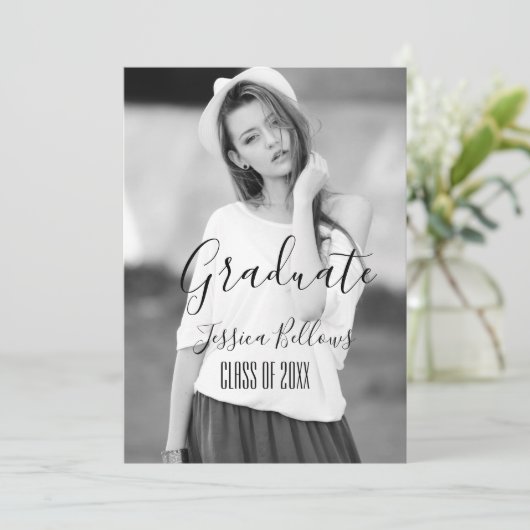 Moderne, minimale foto-Afstuderen Kaart (Staand voorkant)