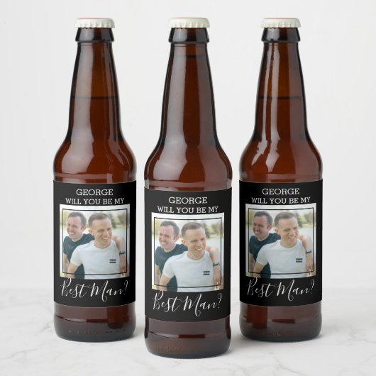 Moderne minimale foto | Ben je mijn beste man? Bier Etiket (Flessen)