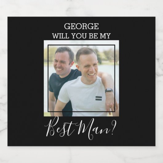 Moderne minimale foto | Ben je mijn beste man? Bier Etiket (Enkel label)