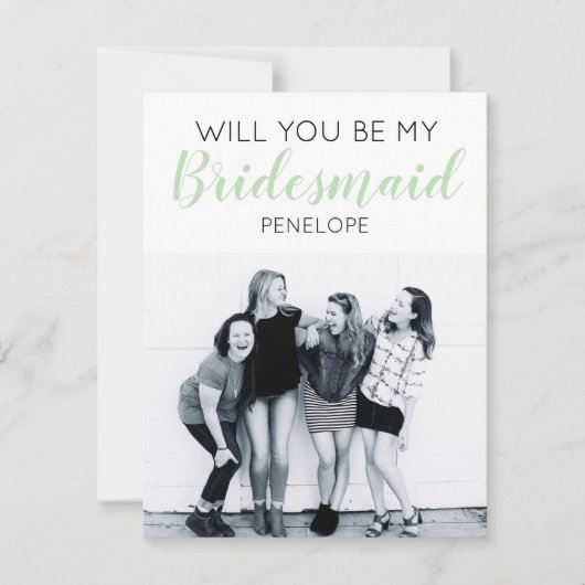 Moderne minimale foto | Bent u mijn Bridesmaid? (Voorkant)