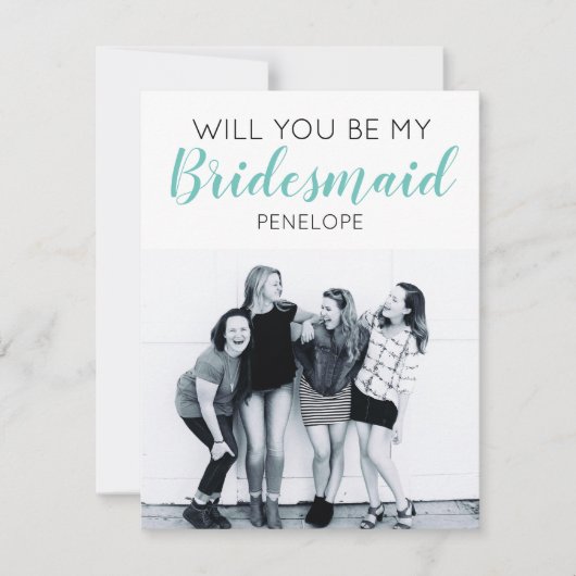 Moderne minimale foto | Bent u mijn Bridesmaid? (Voorkant)
