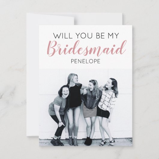 Moderne minimale foto | Bent u mijn Bridesmaid? (Voorkant)