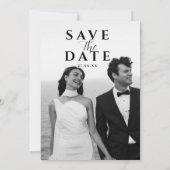 Moderne minimale foto Bewaar de trouwdatum Kaart (Achterkant)