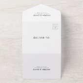 Moderne minimale foto-boho Arch Sparkle Wedding All In One Uitnodiging (Buitenkant)