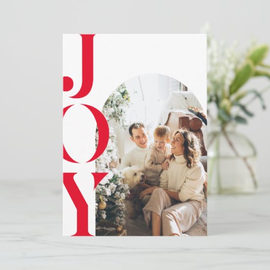 Moderne minimale foto boog vreugde kaart (Staand voorkant)