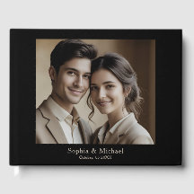 Moderne minimale foto bruiloft gastenboek Sjabloon