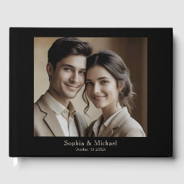 Moderne minimale foto bruiloft gastenboek Sjabloon