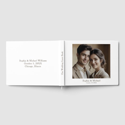 Moderne minimale foto bruiloft gastenboek Sjabloon (Volledig)