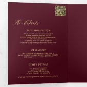 Moderne minimale foto bruiloft RSVP details Bourgo Drieluik Uitnodiging (Binnenzijde eerst)