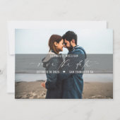 Moderne minimale foto bruiloft Save the Date Aankondiging (Voorkant)