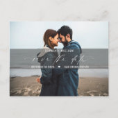 Moderne minimale foto bruiloft Save the Date Briefkaart (Voorkant)