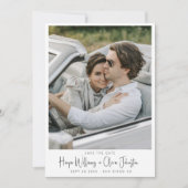 Moderne minimale foto bruiloft Save the Date Kaart (Voorkant)